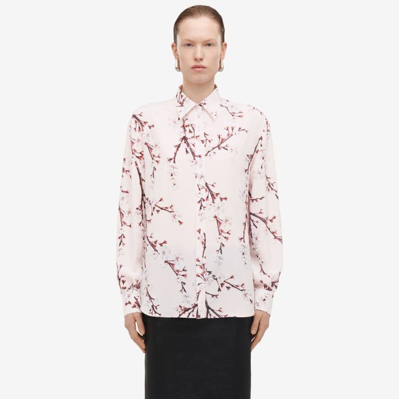 Alexander McQueen Women's Pink Blossom Classic Shirt - 46 (Silk)